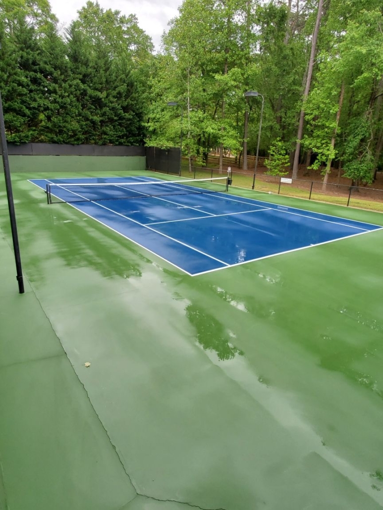 tennis court cleaning after